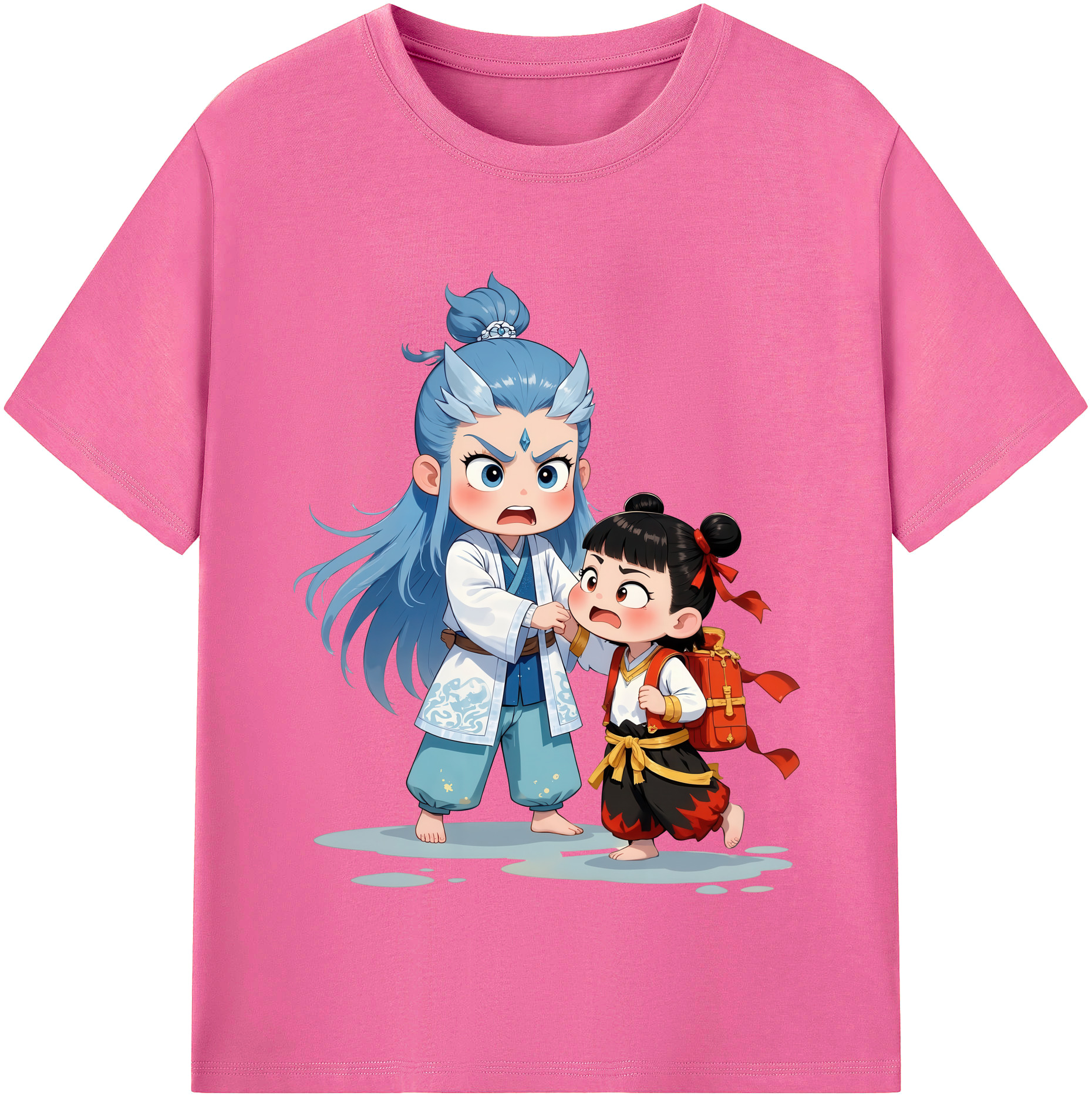 （画像用） Ne Zha 2 ナタ 魔童の大暴れ レディースカジュアルプリントTシャツ（綿100％）
